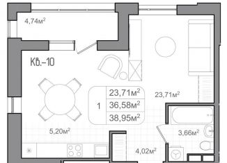 Продается квартира студия, 39 м2, Волгоград, улица Чебышева, 38/1