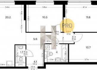 Продажа 3-ком. квартиры, 68.4 м2, Казань, улица Журналистов, 52