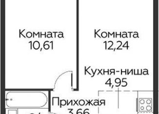 Продажа 1-комнатной квартиры, 35.3 м2, Одинцово