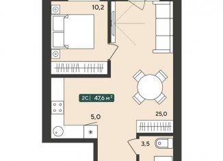 Продам 2-ком. квартиру, 47.6 м2, Новосибирская область