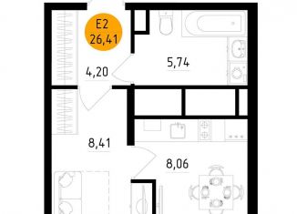 Продаю 1-комнатную квартиру, 26.4 м2, Рязань