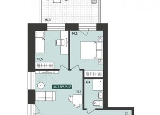 Продается 3-комнатная квартира, 59.9 м2, Новосибирская область