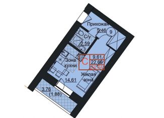 Продается квартира студия, 24.5 м2, Уфа, Кировский район