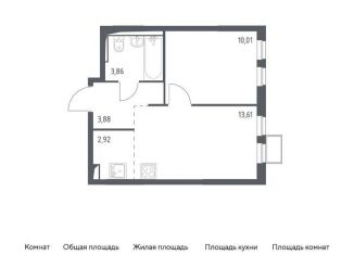 Продам однокомнатную квартиру, 34.3 м2, Москва, жилой комплекс Остафьево, к14