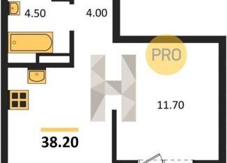 1-комнатная квартира на продажу, 38.2 м2, посёлок Озёрный, Кедровая улица, 80/3