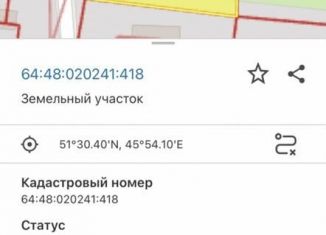 Продам земельный участок, 9 сот., Саратовская область, 2-й Динамовский проезд, 52