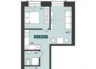 Продажа 2-ком. квартиры, 41.9 м2, Новосибирская область