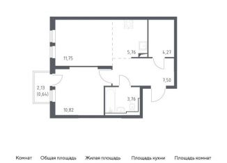 Продаю 1-комнатную квартиру, 44.5 м2, Москва, жилой комплекс Остафьево, к19