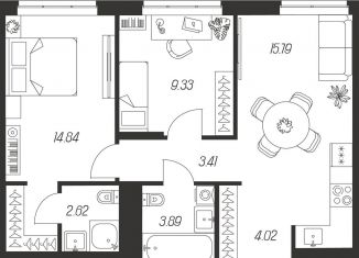 2-ком. квартира на продажу, 53.9 м2, Тула, улица Хворостухина, 21