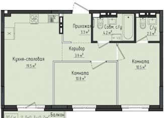 Продается двухкомнатная квартира, 54.5 м2, село Первомайский, ЖК Город Оружейников, жилой комплекс Город Оружейников, 22