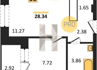 Продам 1-ком. квартиру, 28.3 м2, Воронеж, улица Кривошеина, 13/14, Ленинский район