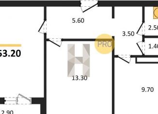 2-комнатная квартира на продажу, 53.2 м2, Воронеж, улица Шишкова, 140Б/16, Центральный район