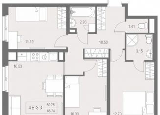 Продаю 3-ком. квартиру, 68.7 м2, Санкт-Петербург, Невский район