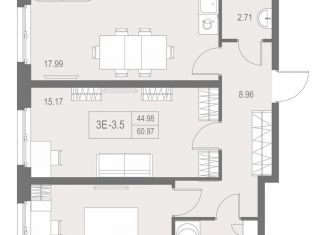 Продажа 2-комнатной квартиры, 61 м2, Санкт-Петербург, метро Улица Дыбенко