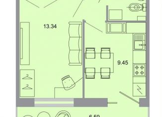 1-комнатная квартира на продажу, 32.6 м2, Ленинградская область, Тихая улица, 13к1