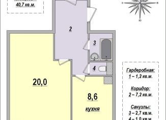 Продам 1-ком. квартиру, 40.7 м2, Санкт-Петербург, Красносельский район, Петергофское шоссе, 3к5