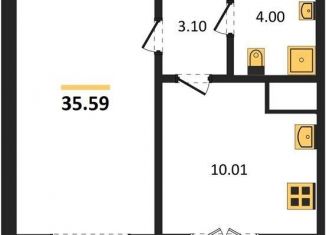 Продаю однокомнатную квартиру, 35.6 м2, Воронеж, Цимлянская улица, 10В