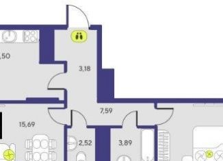 2-комнатная квартира на продажу, 61.7 м2, Тюмень