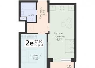 Продажа 2-комнатной квартиры, 38.8 м2, Воронеж, Коминтерновский район, Электросигнальная улица, 9Ак1