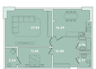 Продажа 2-ком. квартиры, 76.1 м2, Иркутск, улица Петрова, 16, Правобережный округ