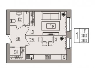 Продам 1-ком. квартиру, 34 м2, Волгоград, Дзержинский район