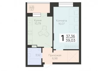 Продам 1-комнатную квартиру, 39 м2, Воронеж