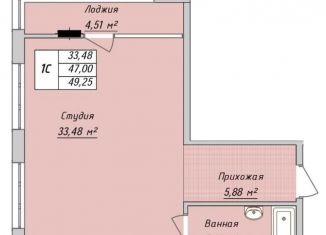 Продажа квартиры студии, 49.3 м2, Махачкала, Ленинский район, улица Лаптиева, 43А