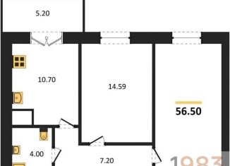 Продам 2-ком. квартиру, 56.5 м2, Воронеж, Цимлянская улица, 10В