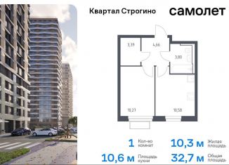 Продажа 1-ком. квартиры, 32.7 м2, Красногорск, жилой комплекс Квартал Строгино, к2