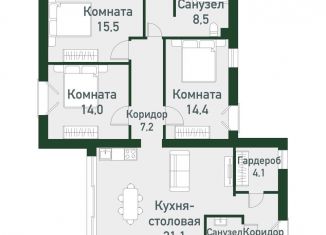 3-ком. квартира на продажу, 103.6 м2, посёлок Западный, посёлок Западный, 6