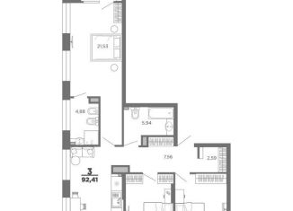 Продаю 3-ком. квартиру, 92.4 м2, Рязань, 5-й Новый проезд