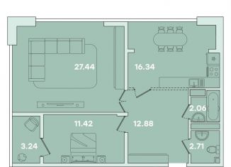 Продаю двухкомнатную квартиру, 76.1 м2, Иркутск, улица Петрова, 16, Правобережный округ