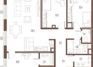 Продается 3-ком. квартира, 104 м2, Санкт-Петербург, улица Стахановцев, 1, Красногвардейский район