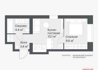 Продается 1-ком. квартира, 30.7 м2, Тюмень, Калининский округ