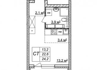 Продажа квартиры студии, 24.2 м2, Нижний Новгород, жилой комплекс Новая Кузнечиха, 13