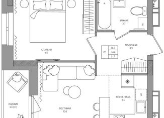 Продаю 2-ком. квартиру, 36.5 м2, Пермский край