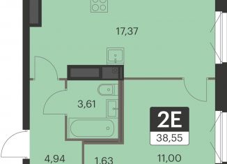 Продам 1-ком. квартиру, 38.6 м2, Екатеринбург, метро Чкаловская, улица Академика Ландау, 41