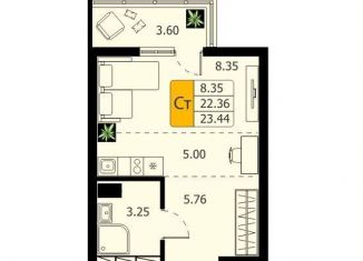 Квартира на продажу студия, 23.4 м2, Химки, жилой комплекс Химки Тайм, к2