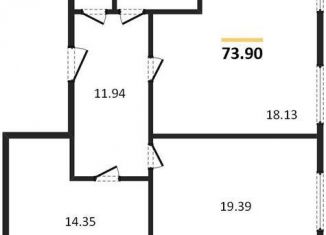 Продажа двухкомнатной квартиры, 73.9 м2, Новосибирск, Большевистская улица, 32/1