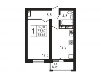 Продается 1-ком. квартира, 38.7 м2, Новороссийск, проспект Ленина, 111к3