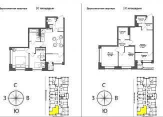 Продажа 2-комнатной квартиры, 57.8 м2, Тула, Зареченский территориальный округ