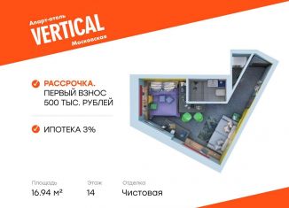 Квартира на продажу студия, 16.9 м2, Санкт-Петербург, улица Орджоникидзе, 44А