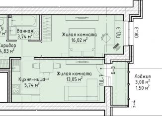 Продажа 2-ком. квартиры, 46.9 м2, Киров, улица Красный Химик, 1