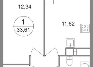 Продажа однокомнатной квартиры, 33.6 м2, Балашиха, жилой квартал Новоград Павлино, к6