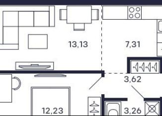 Продажа 1-ком. квартиры, 37.9 м2, Московская область