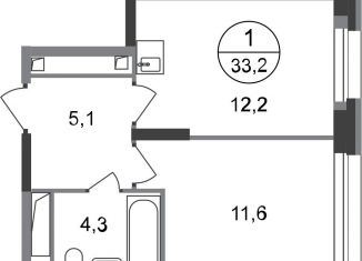 Продажа 1-ком. квартиры, 33.2 м2, Московский, ЖК Первый Московский