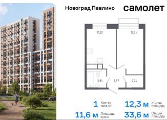 Продается однокомнатная квартира, 33.6 м2, Балашиха, жилой квартал Новоград Павлино, к6