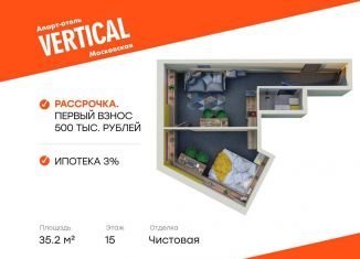 Продается квартира студия, 35.2 м2, Санкт-Петербург, метро Московская, улица Орджоникидзе, 44А