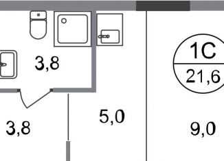 Продам квартиру студию, 21.6 м2, Московский, ЖК Первый Московский