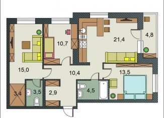 Продаю 3-ком. квартиру, 87.3 м2, Волгоград, улица Полоненко, 12